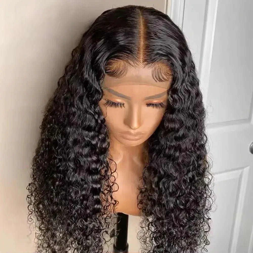 32 Inch Jerry Curly 13x4 Lace Front Wig 250 Density Pre Plucked Baby Hair Deep Curly Glueless Black Human Hair Wigs For Women