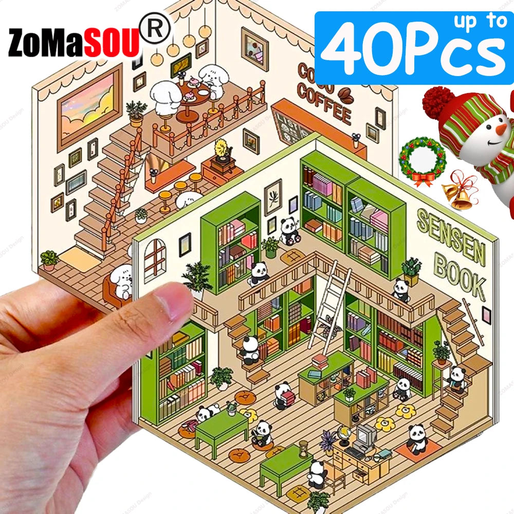 3D landscaping stickers for miniature scenes by HSF Marketplace, featuring detailed garden elements