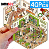 3D landscaping stickers for miniature scenes by HSF Marketplace, featuring detailed garden elements