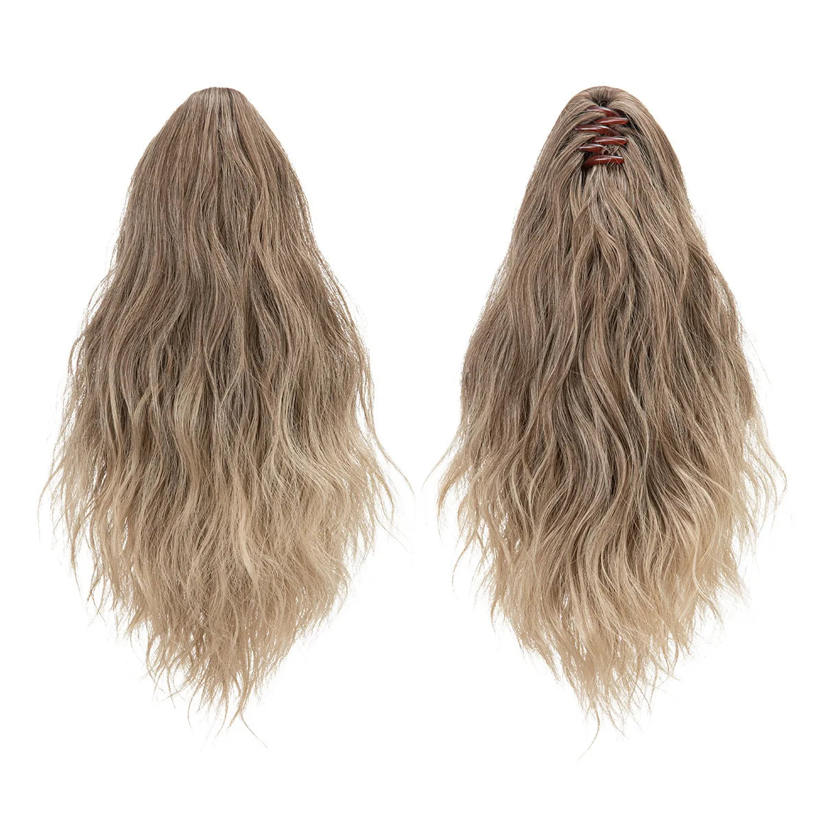 Cute curly ponytail extension with clip design, easy-to-wear synthetic hairpiece for everyday styling