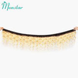 Monstar 1B 613 Blonde Ombre Bundles Brazilian Weave with 4x4 Closure 2/3/4 Bundles 8 - 32 Inch Remy Body Wave Hair with Closure
