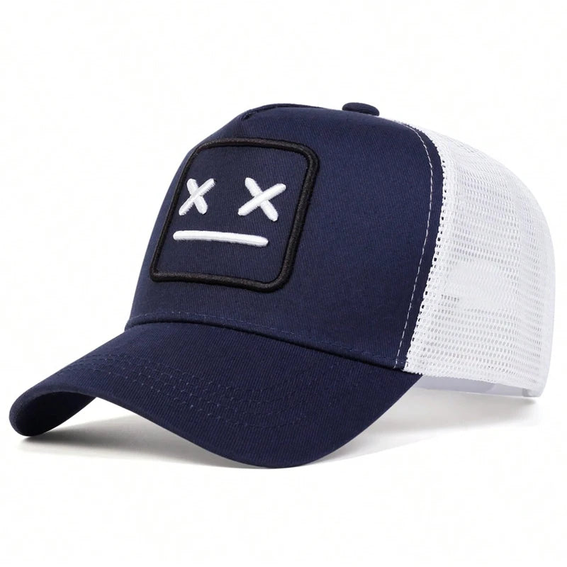 Unisex crying face embroidery baseball cap for summer style by HSF Marketplace