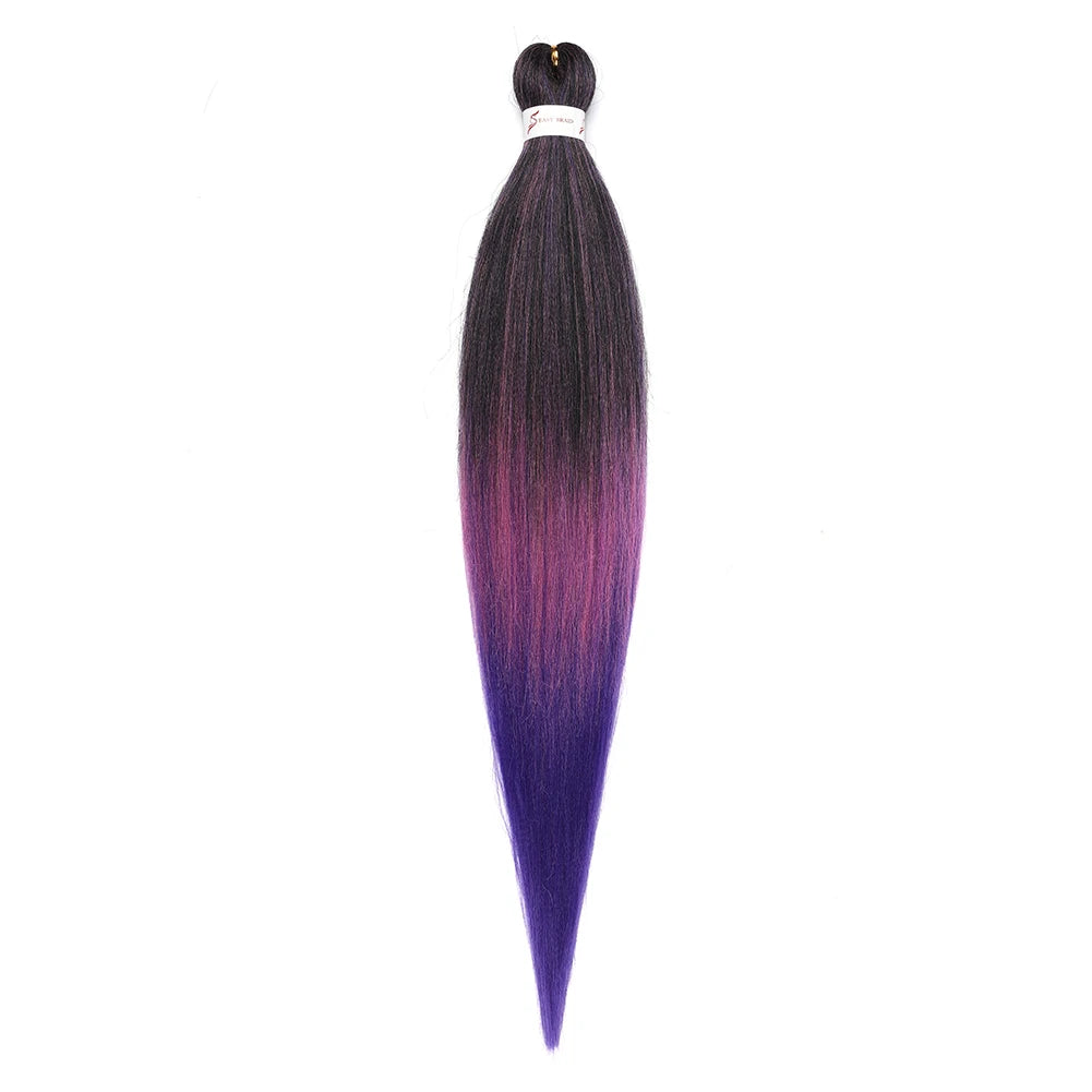 Pre-stretched Braids Hair Professional Itch Free Hot Water Setting Synthetic Fiber Ombre Yaki Texture Braid Hair Extensions