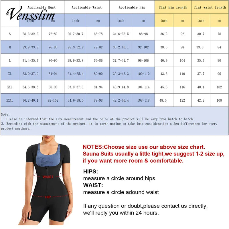Vensslim women’s full body shaper sauna sweat suit vest with waist trainer, plus size slimming shapewear