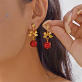 HSF Marketplace trendy Christmas asymmetrical dangle earrings for women, festive holiday jewelry pair