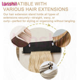 Lanshii Hair Extension Stand, Stainless Steel Holder for Wigs & Extensions, Salon Storage & Styling Organizer