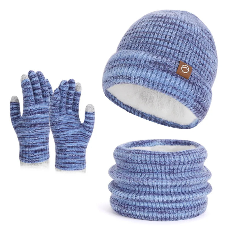 Warm winter beanie hat, scarf and gloves set for cold weather by HSF Marketplace