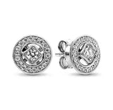 925 sterling silver sparkling herbarium cluster heart halo stud earrings for women