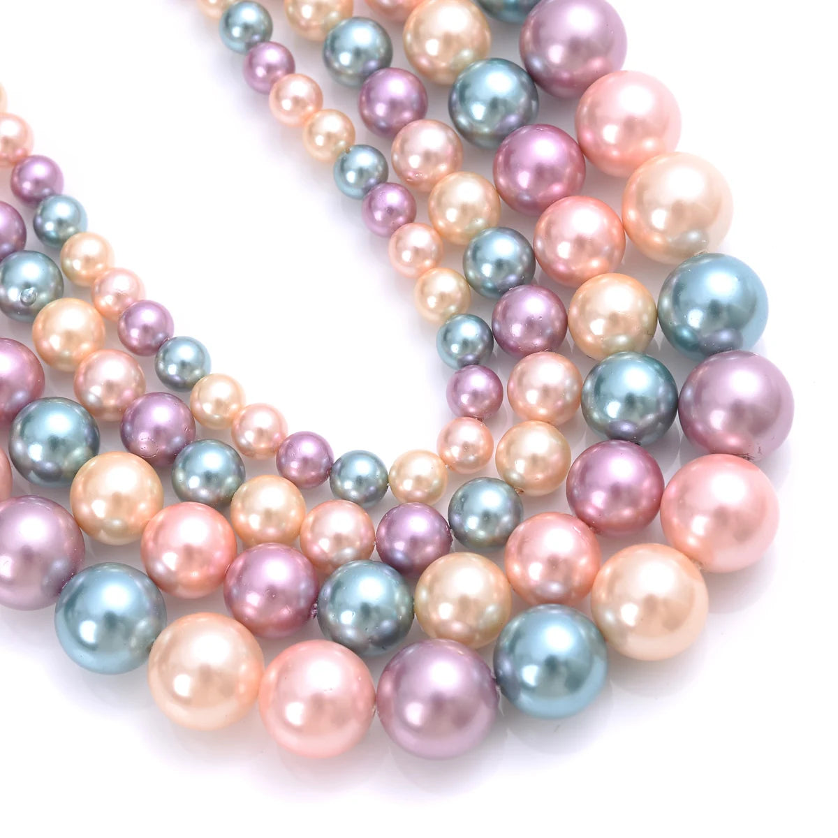 Natural freshwater shell pearls for jewelry making beads, hair styling tools close-up