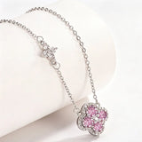925 sterling silver four-leaf clover pendant necklace for women, delicate jewelry design