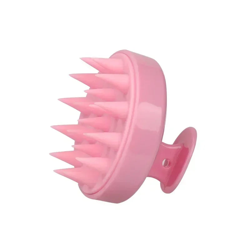 HSF silicone scalp massage brush for hair dye application and hair care, black ergonomic handle