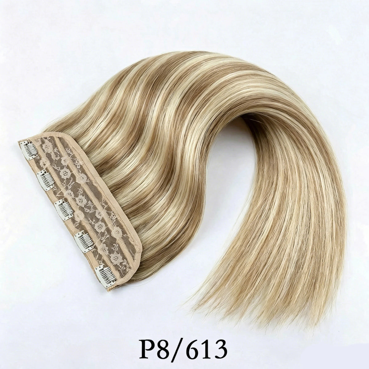 Brazilian straight Remy human hair one-piece clip-in extension with seamless invisible clips