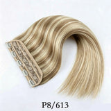 Brazilian straight Remy human hair one-piece clip-in extension with seamless invisible clips