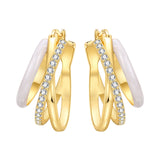 925 sterling silver 18K gold plated cherry blossom butterfly hoop earrings for women