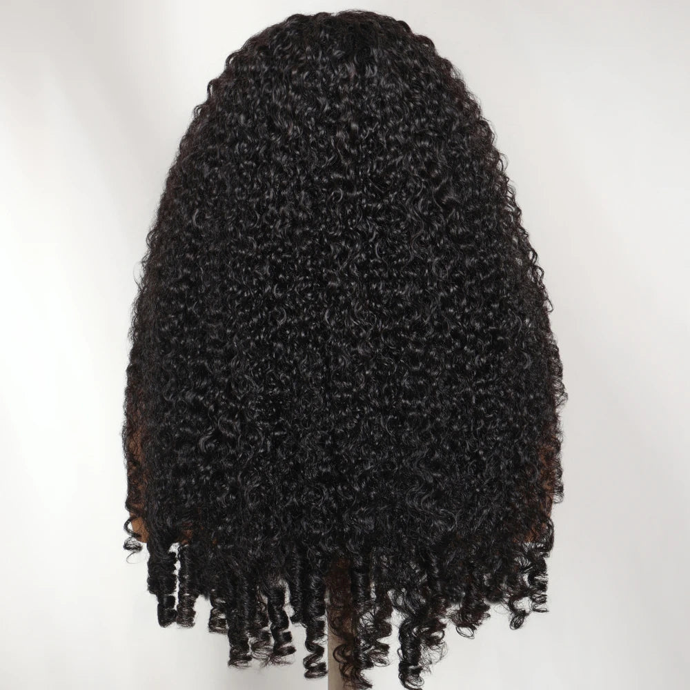 Burmese curly glueless human hair wig with bangs by HSF Marketplace