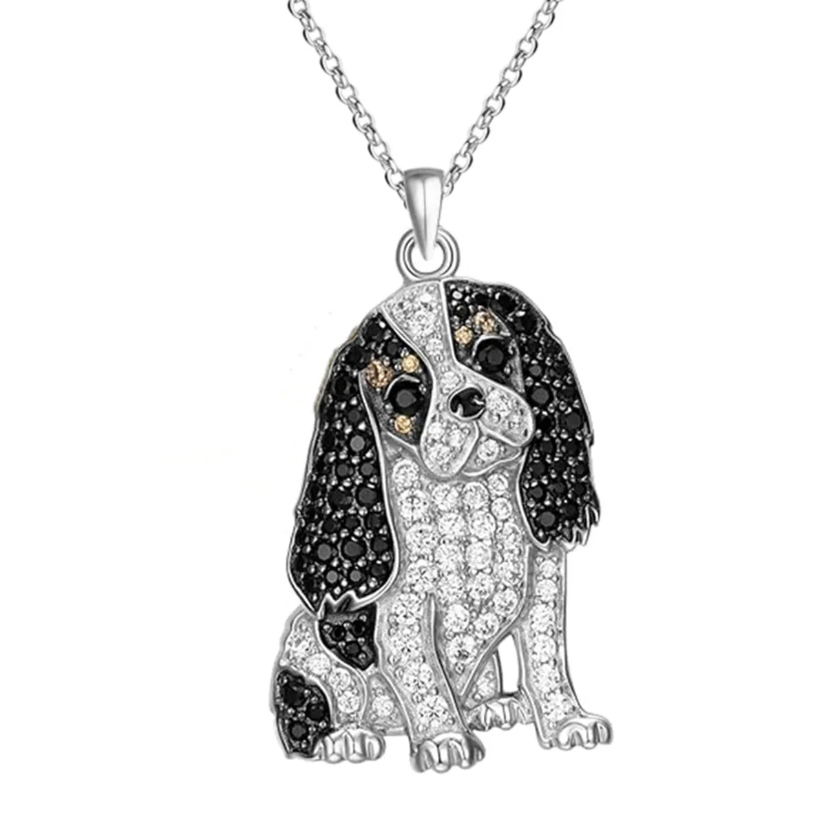 Cute beagle pendant necklace, elegant dog lover jewelry with a detailed beagle charm