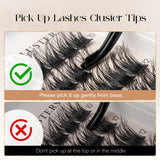BEFER Cluster Lashes D Curl DIY Eyeslash Extension Manga Lash Cluster Fluffy Volume Individual Natural False Eyelashes Clusters