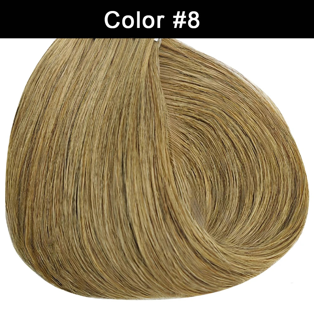 #4/27 clip-in Brazilian human hair extensions, straight natural-color hair, 16–26 inches with clips