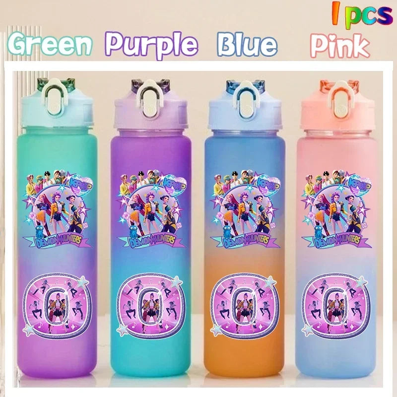 Kpop Demon Hunters gradient color water cup with straw, 750ml HSF Marketplace K-Culture merch