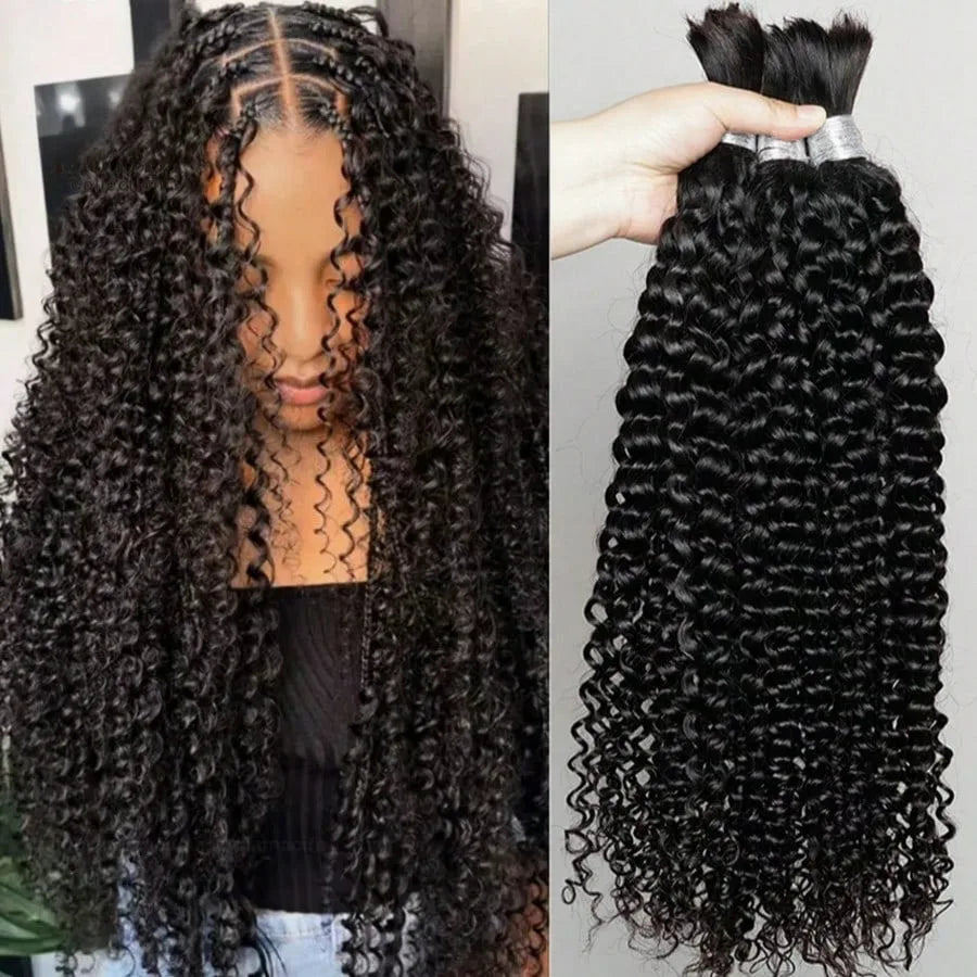 Smilegirl 15A Human Braiding Hair for Boho Braids Burmese Curly Spiral Ends Bulk 100% Unprocessed Virgin Hair 3/4 Bundle 24 26 28 30 Inch