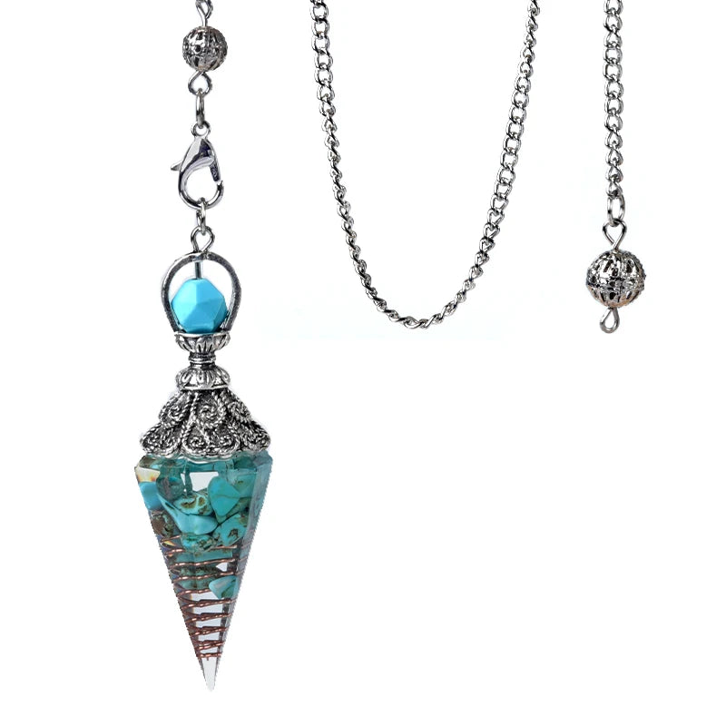 Natural stone pendulum pendant jewelry for making and energy work by HSF Marketplace