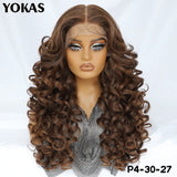 Latisha Lace Frontal Wigs 13x6 Synthetic High Temperature Fiber HD Lace Frontal Wigs 24 Inch Loose Curls Lace Wig For Afro Wome