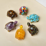 Natural Crystal Turtle, Composed of Crystal Fragments and Resin, Is an Ideal Gift for Home Decoration.