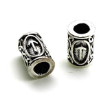 10Pcs/Lot Viking Rune Beads Alloy Tube Spacer Beads Hair Braid Beard Dreadlock Beads Knife Beads Pendant for DIY Jewelry Making