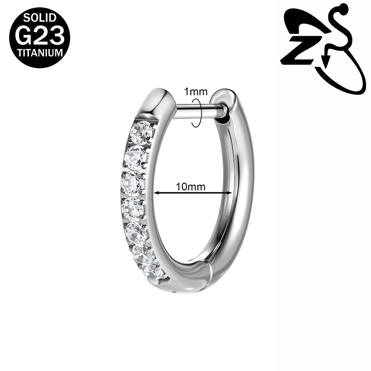 Titanium 18G hoop earrings for helix and cartilage piercings by HSF Marketplace