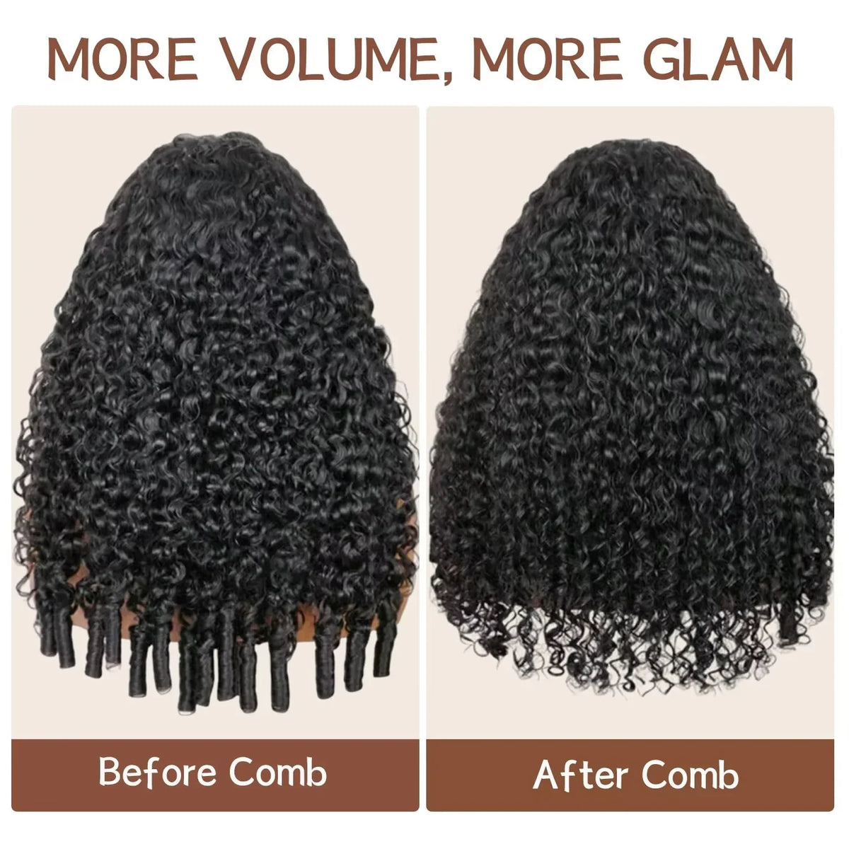 Human hair 3-in-1 Burmese kinky curly half wig with adjustable drawstring, seamless flip-over design, ideal for daily wear.
