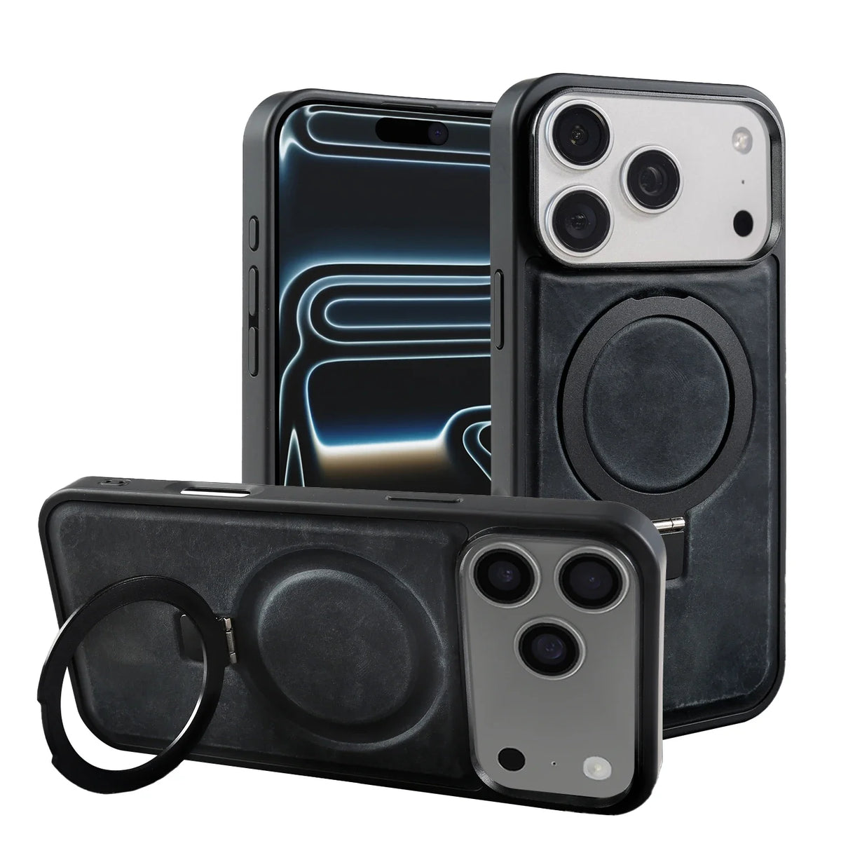 Genuine leather foldable bracket case for iPhone 18 Pro Max by HSF Marketplace