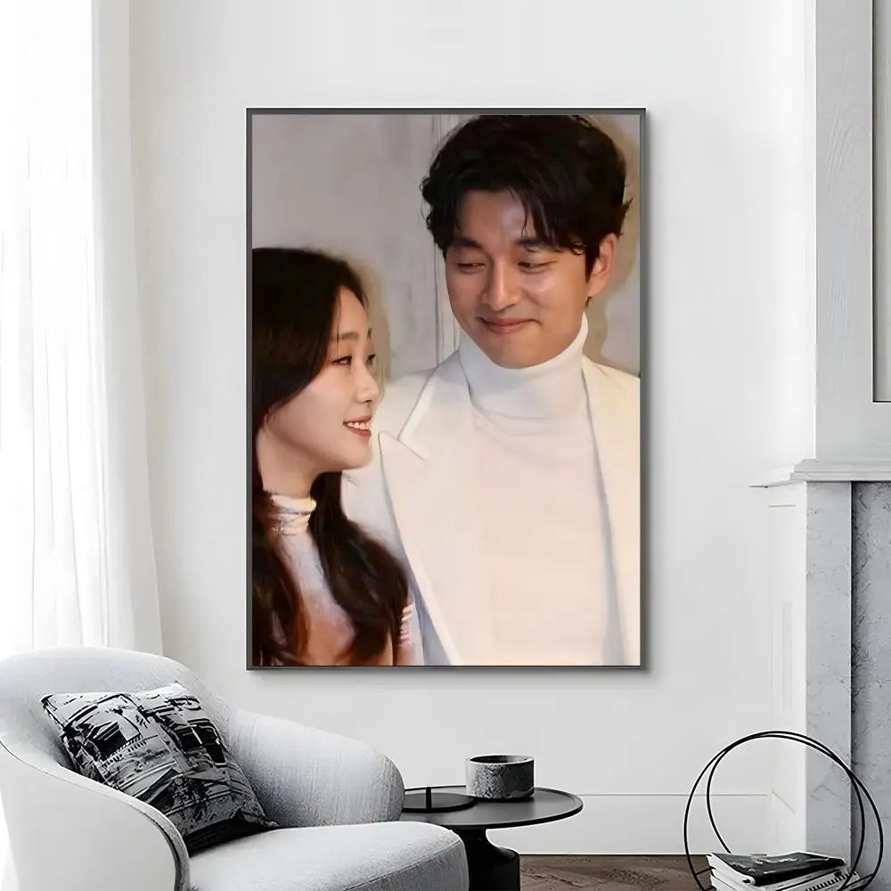 Korean drama Goblin poster canvas art featuring fantasy-themed characters for home decor