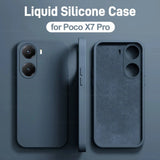 Poco X7 X8 Pro Max liquid silicone shockproof phone case in a sleek protective cover design
