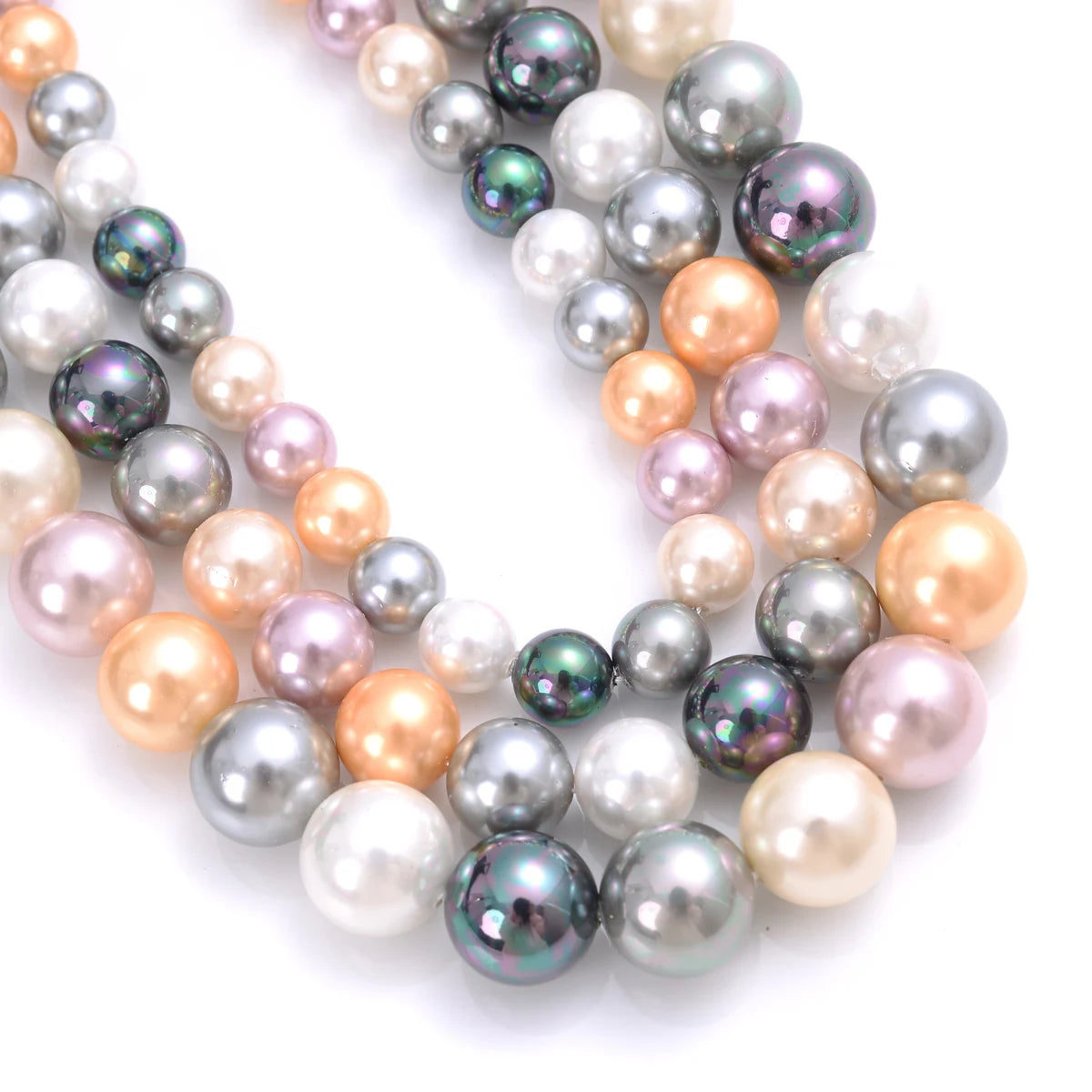 Natural freshwater shell pearl beads for jewelry making, HSF hair styling tools product image