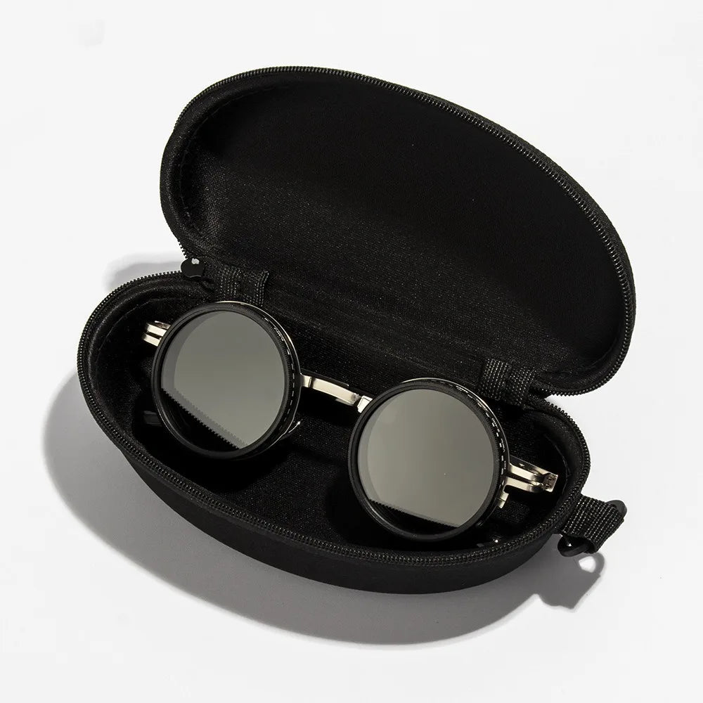 ND2-400 adjustable ND filter UV400 polarized fishing sunglasses with glasses case, 9-level lens tint