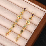 Colorful zircon water drop long tassel earrings for women by HSF Marketplace