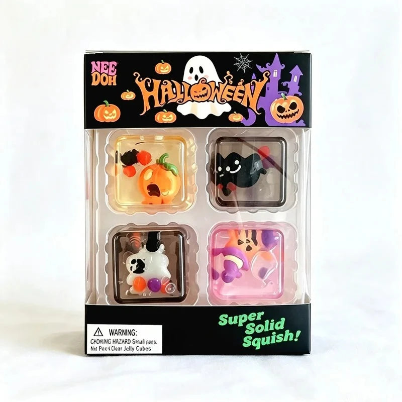 Mini anti-anxiety squishy cube stress relief fidget toy 4-pack by HSF Marketplace