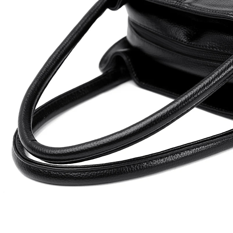 Luxury women's leather handbag by HSF Marketplace, large capacity casual shoulder tote with soft leather and spacious interior.