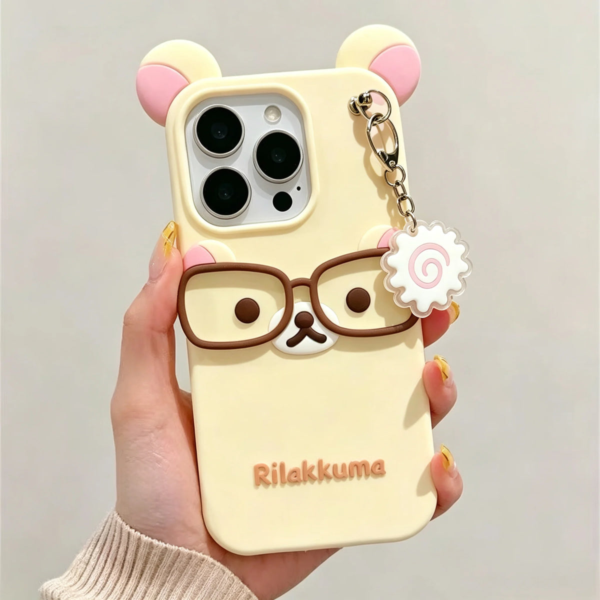 3D cute bear cartoon iPhone case for 12–17 Pro Max models by HSF Marketplace