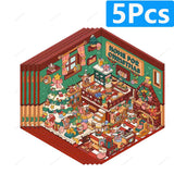 3D landscaping stickers for miniature scenes by HSF Marketplace, featuring colorful trees, plants, and garden details