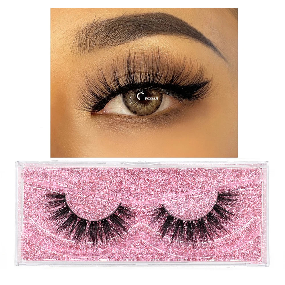 Dropshipping 3D Mink Eye Lashes Fluffy Volume Eyelash Extension Natural Wispy Full Strip Mink False Eyelashes Bulk Lash Makeup