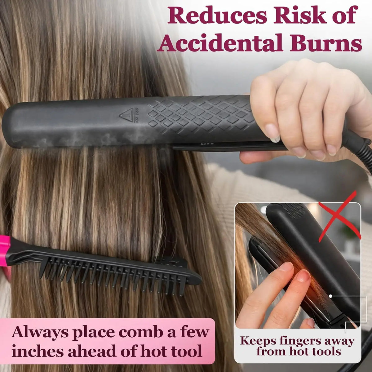 2-in-1 hair comb and heat-resistant tongs, 10-pack styling tools by HSF Marketplace