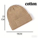 Warm knitted melon hat winter beanie for women and men, soft textured design, HSF Marketplace