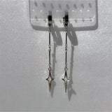 Classic star earrings, chunky dangly grunge jewelry with a hypoallergenic Y2K goth fairy punk aesthetic