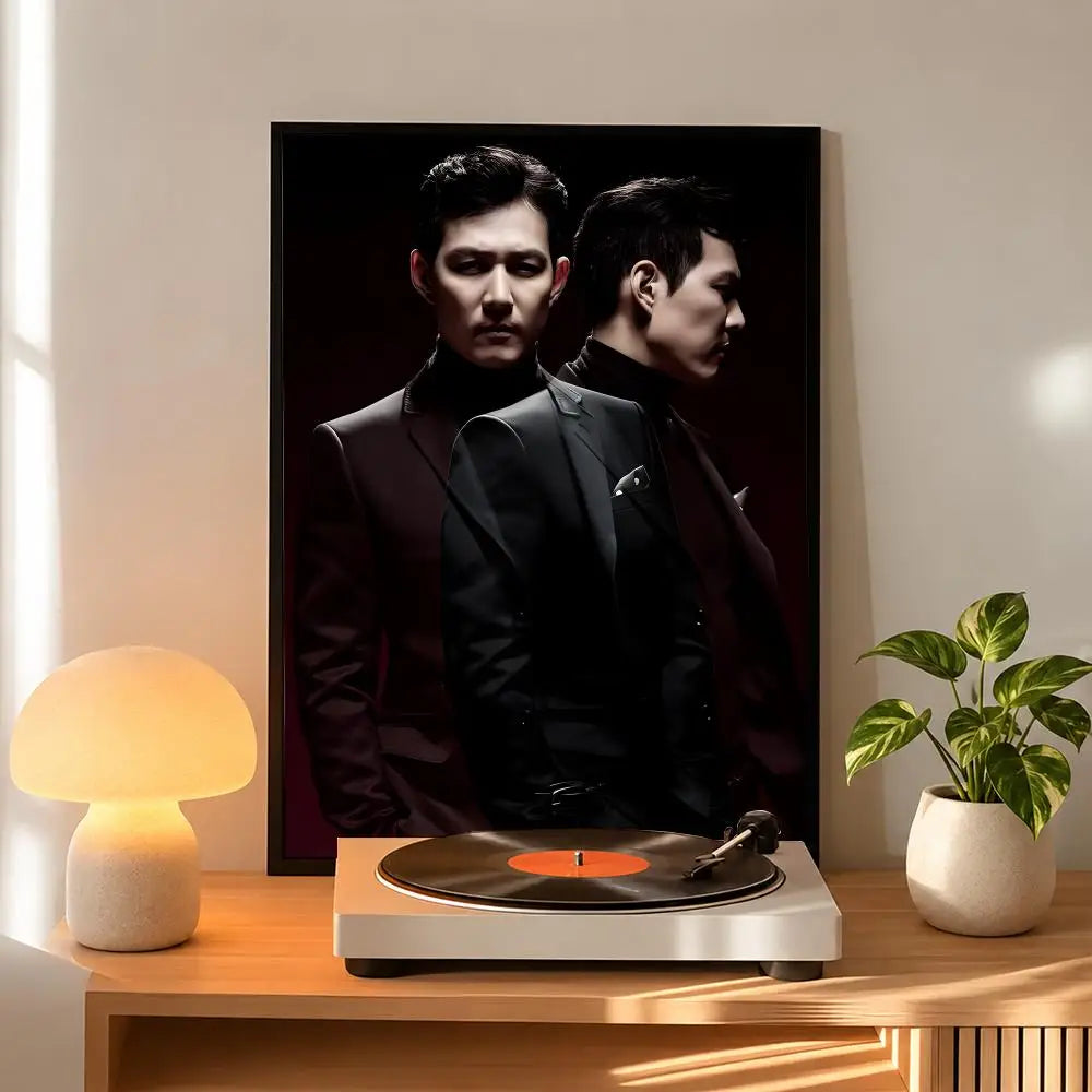 Lee Jung-jae portrait art poster, K-Culture wall decor by HSF Marketplace