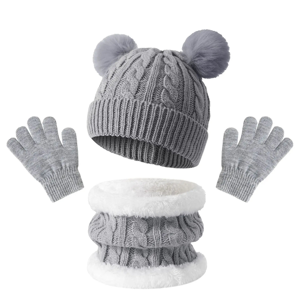 Children's thermal knit fleece winter set with hat, scarf, and gloves from HSF Marketplace