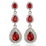 Champagne crystal drop earrings by HSF Marketplace, elegant dangling jewelry for wedding looks