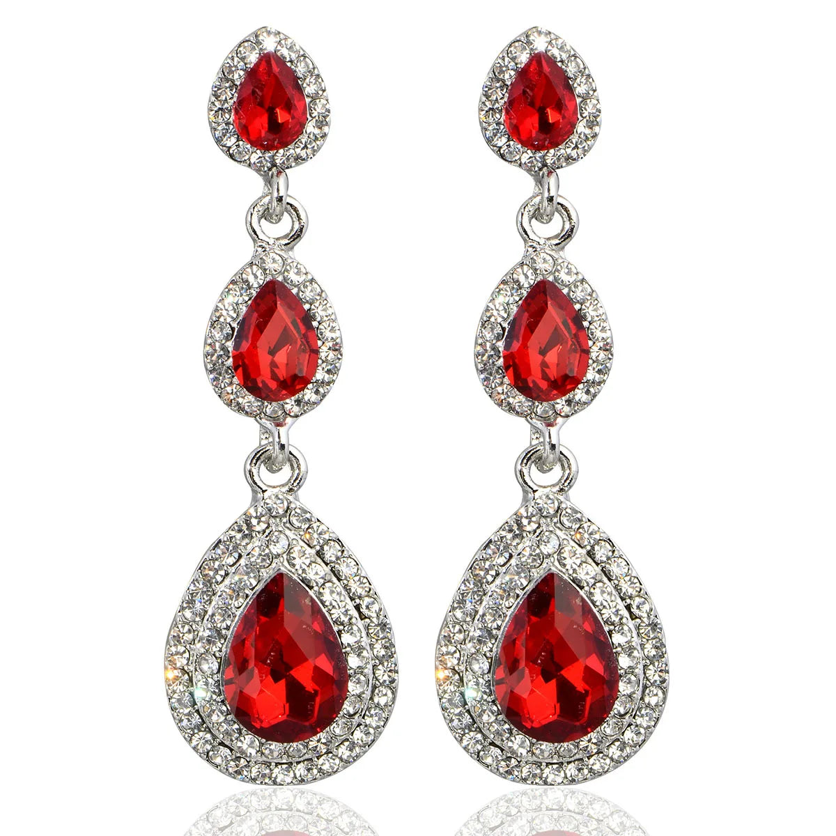Champagne crystal drop earrings by HSF Marketplace, elegant dangling jewelry for wedding looks