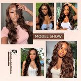 Body Wave Chocolate Brown Lace Front Wigs Human Hair Pre Plucked Brazilian Brown Virgin Hair Glueless HD Frontal Wig For Women