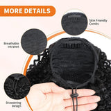 Brazilian Remy human hair kinky curly drawstring ponytail clip-in extension by HSF Marketplace